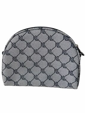 RALPH LAUREN Dome Grey Logo Monogram Small Pouch Cosmetic Bag Women’s